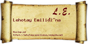 Lehotay Emiliána névjegykártya